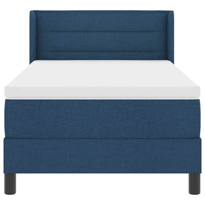 vidaXL Lit coffre avec tête de lit tissu bleu 190 x 90 cm