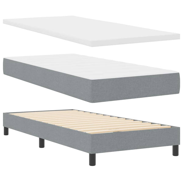 Boxspringbett Hellgrau 200 x 90 cm