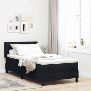 vidaXL Lit boxspring avec tête de lit Noir 200 x 90 cm Tissu