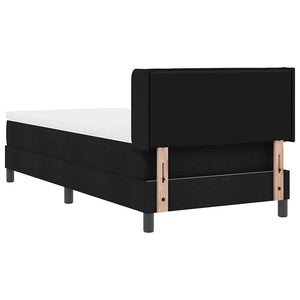 vidaXL Lit boxspring avec tête de lit Noir 200 x 90 cm Tissu