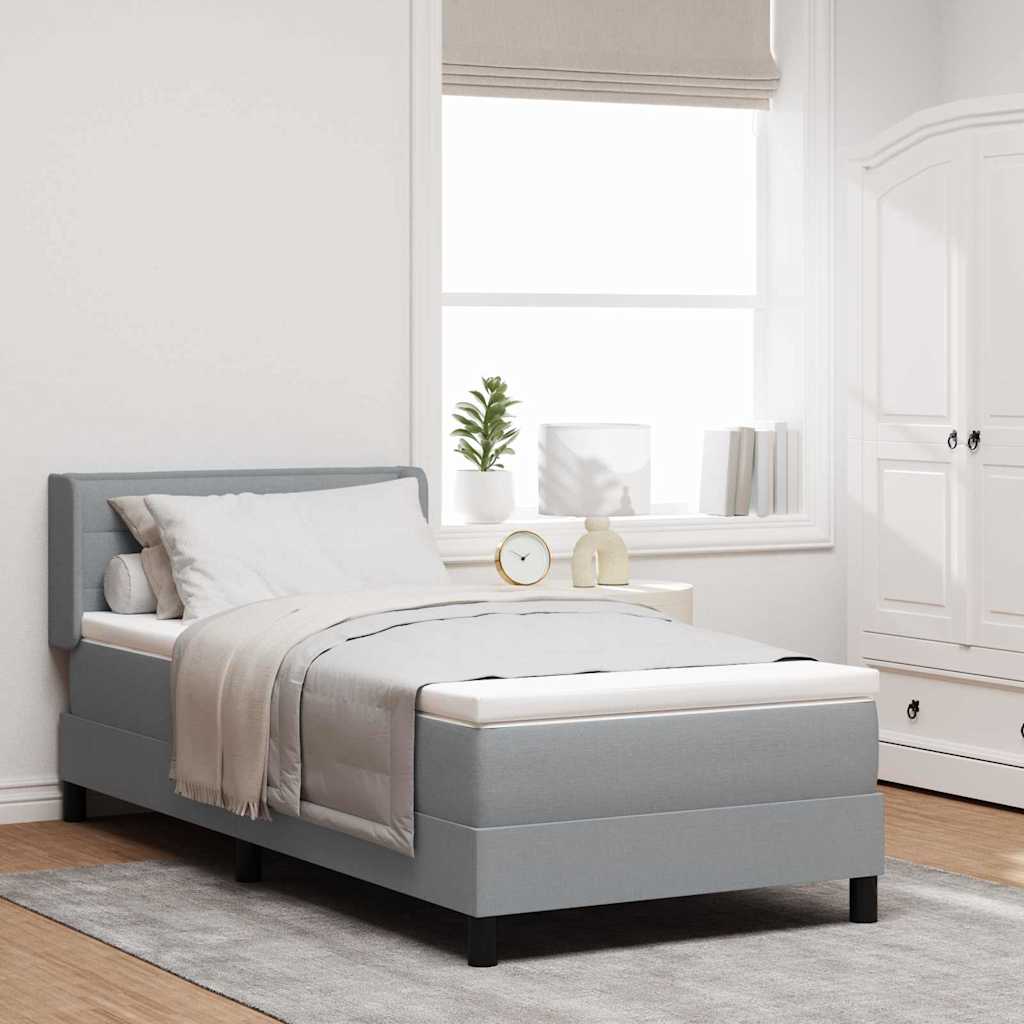 Boxspringbett Hellgrau 200x100 cm mit Kissen