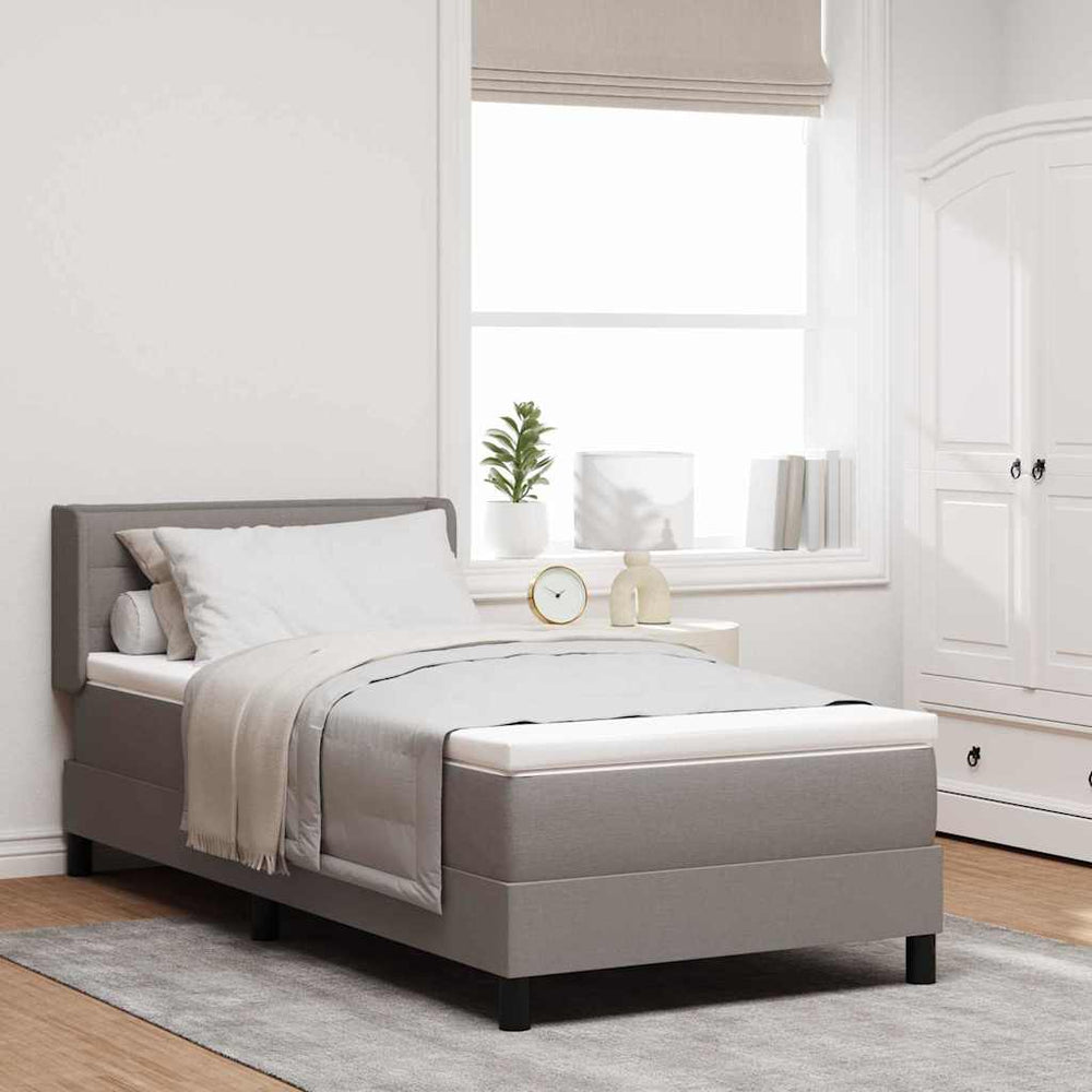 vidaXL Box Spring Bed with Headboard Taupe 200 x 100 cm Fabric
