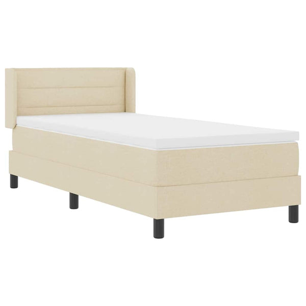 Boxspringbett Creme 200x100 cm mit Kopfteil