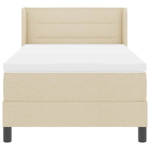 Boxspringbett Creme 200x100 cm mit Kopfteil