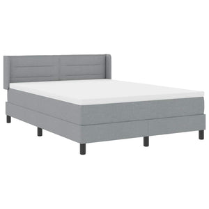 vidaXL Lit coffre avec tête de lit gris clair 190 x 140 cm tissu