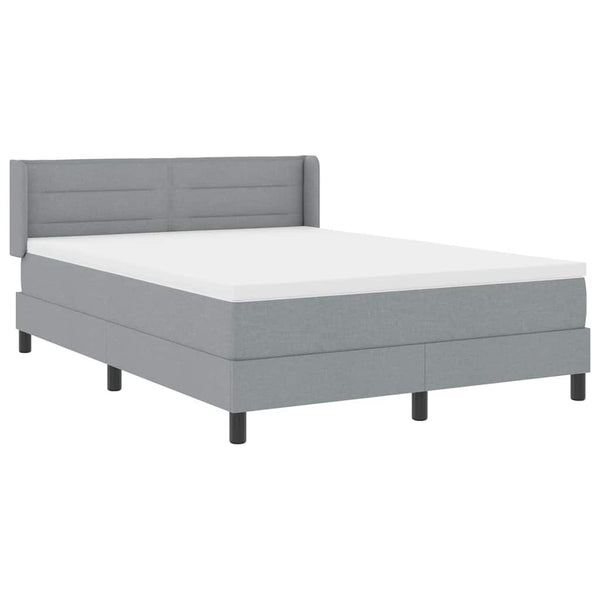 vidaXL Lit coffre avec tête de lit gris clair 190 x 140 cm tissu