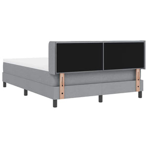vidaXL Lit coffre avec tête de lit gris clair 190 x 140 cm tissu