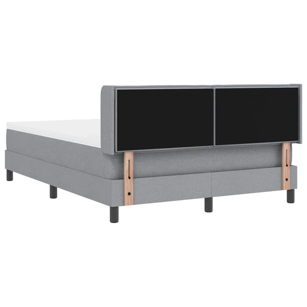 vidaXL Lit coffre avec tête de lit gris clair 190 x 140 cm tissu