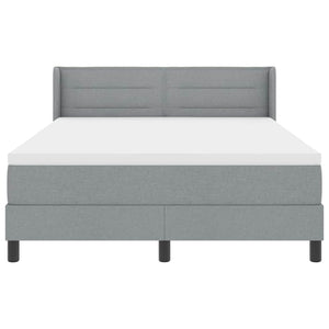 vidaXL Lit coffre avec tête de lit gris clair 190 x 140 cm tissu