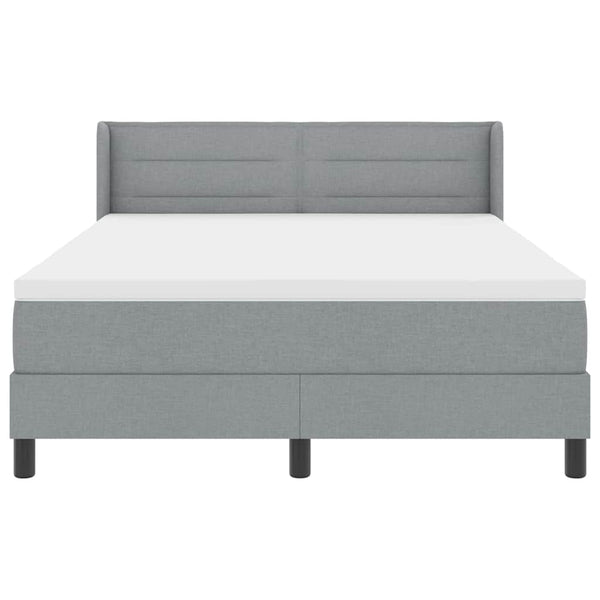 vidaXL Lit coffre avec tête de lit gris clair 190 x 140 cm tissu