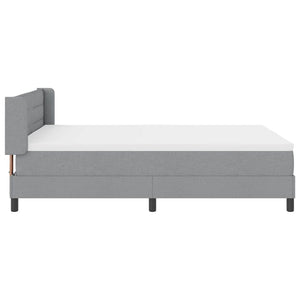 vidaXL Lit coffre avec tête de lit gris clair 190 x 140 cm tissu