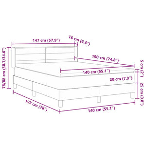 Boxspringbett Dunkelgrau 190x140 cm