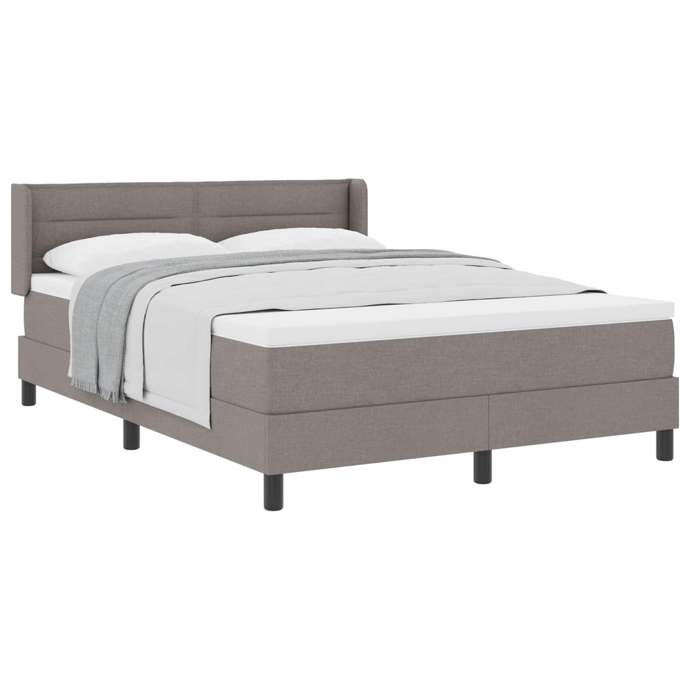 vidaXL Box Spring Bed with Headboard Taupe 190 x 140 cm Fabric