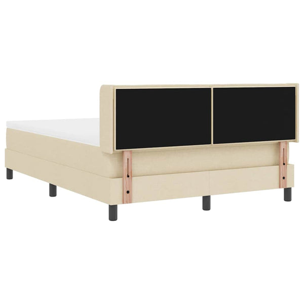 vidaXL Lit coffre tapissé avec tête de lit crème 190 x 140 cm tissu
