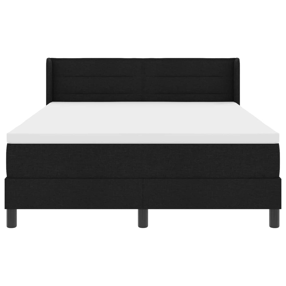 vidaXL Lit tapissier avec tête de lit Noir 200 x 140 cm Tissu