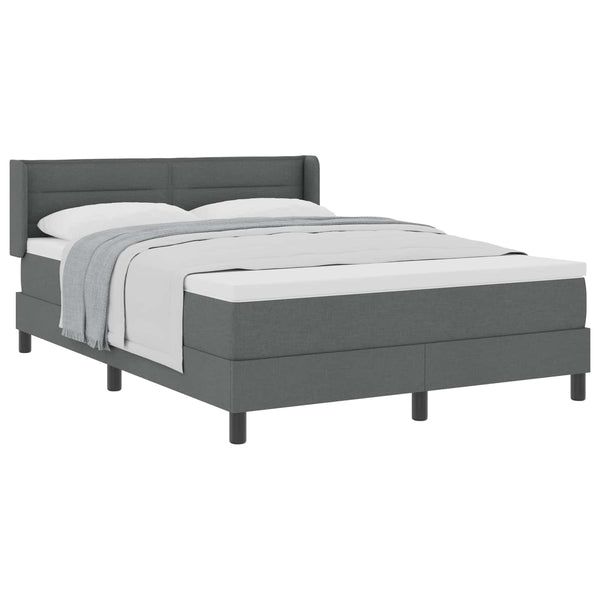 vidaXL Lit boxspring avec tête de lit Gris foncé 200 x 160 cm Tissu