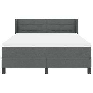 vidaXL Lit boxspring avec tête de lit Gris foncé 200 x 160 cm Tissu