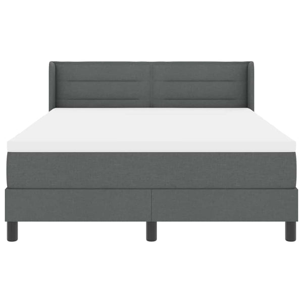 vidaXL Lit boxspring avec tête de lit Gris foncé 200 x 160 cm Tissu