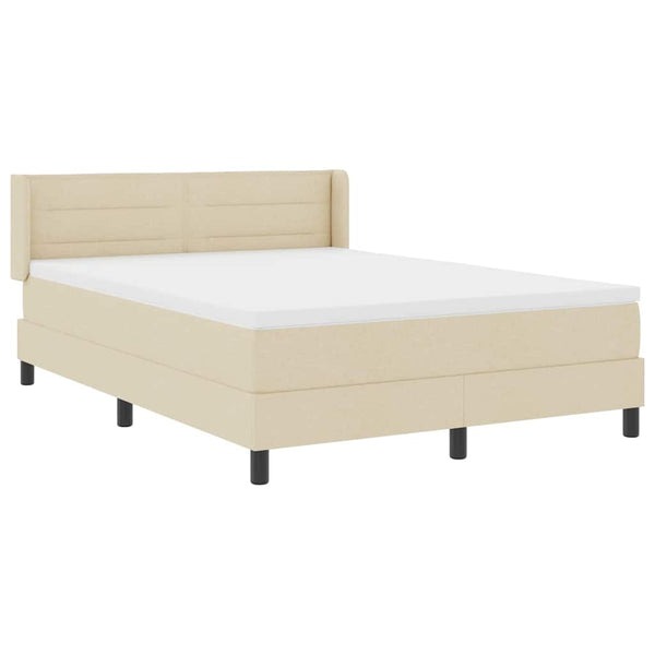 Boxspringbett Creme 200x160 cm mit Kopfteil