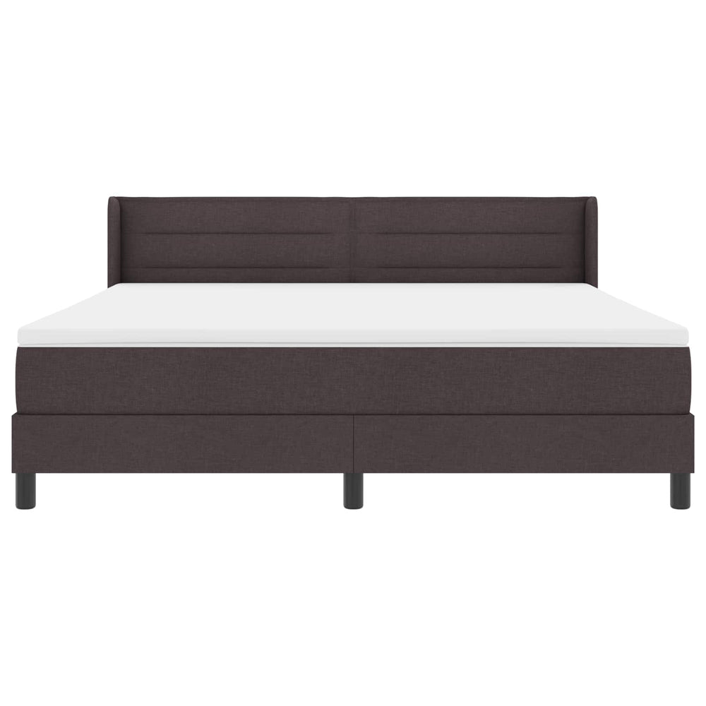 vidaXL Box Spring Bed with Headboard Dark Brown 200 x 180 cm Fabric