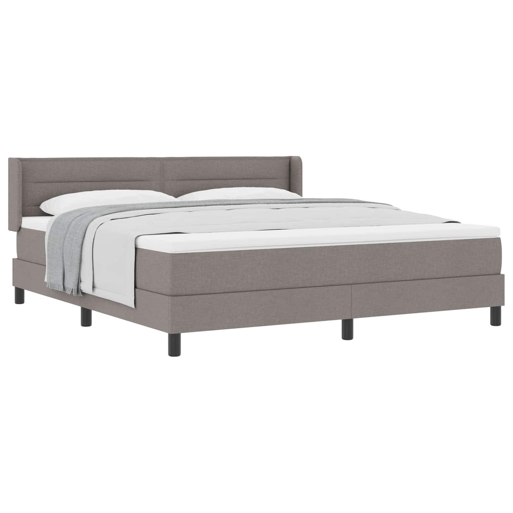 vidaXL Box Spring Bed with Headboard Taupe 200 x 180 cm Fabric
