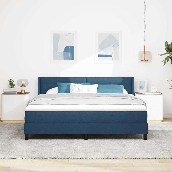 Boxspringbett Blau 200x180 cm mit Kopfteil