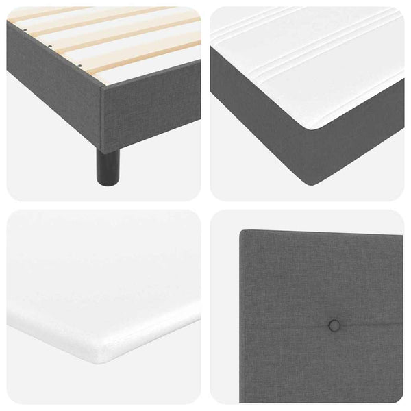 Boxspringbett Dunkelgrau 190x90 cm mit Kopfteil