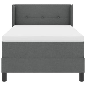 Boxspringbett Dunkelgrau 190x90 cm mit Kopfteil
