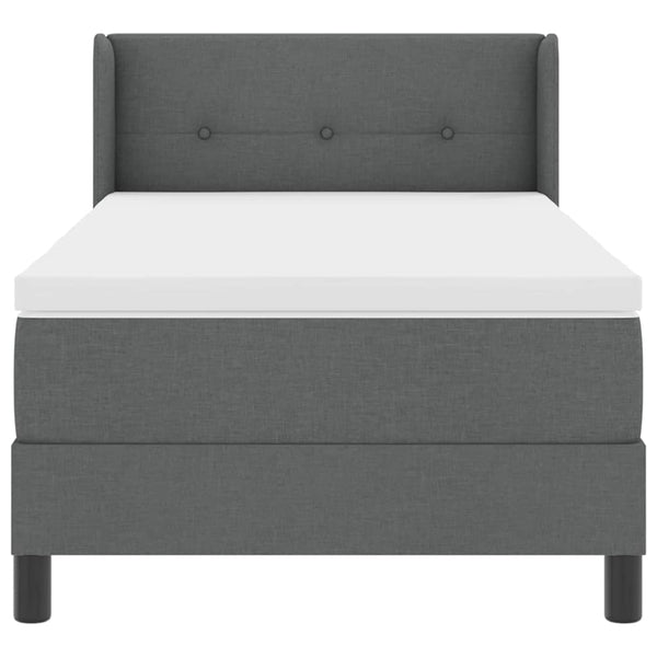 Boxspringbett Dunkelgrau 190x90 cm mit Kopfteil