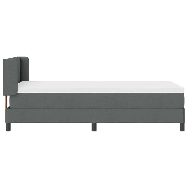 Boxspringbett Dunkelgrau 190x90 cm mit Kopfteil