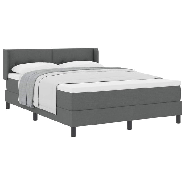 Boxspringbett Dunkelgrau 190x140 cm mit Kissen