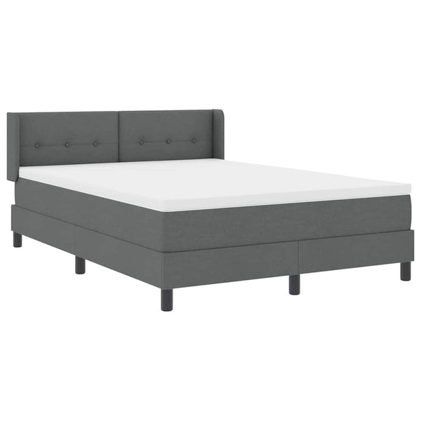 Boxspringbett Dunkelgrau 190x140 cm mit Kissen