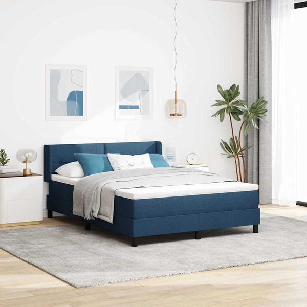 Boxspringbett Blau 190x140 cm mit Kopfteil