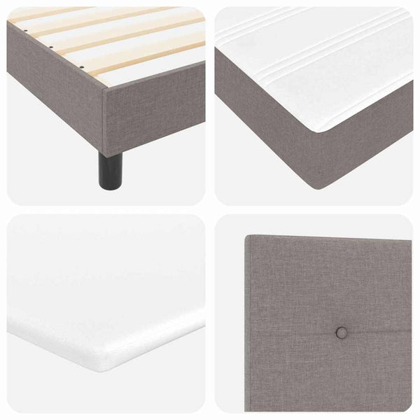 Boxspringbett Taupe 200x140 cm mit Kopfteil