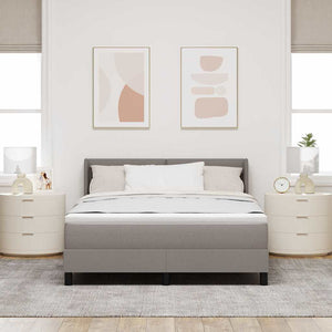 Boxspringbett Taupe 200x140 cm mit Kopfteil