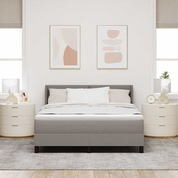 Boxspringbett Taupe 200x140 cm mit Kopfteil