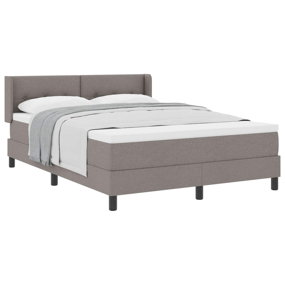 vidaXL Lit tapissier avec oreillers et tête de lit taupe 200 x 140 cm tissu