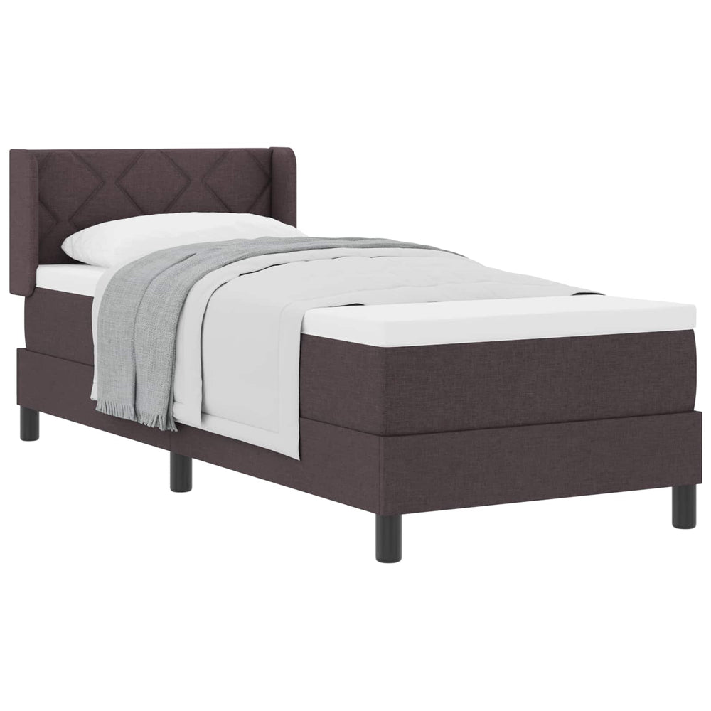 vidaXL Lit boxspring avec oreillers Marron foncé 200 x 80 cm Tissu