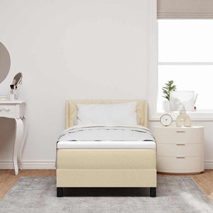 Boxspringbett Creme 190x90 cm mit Kopfteil