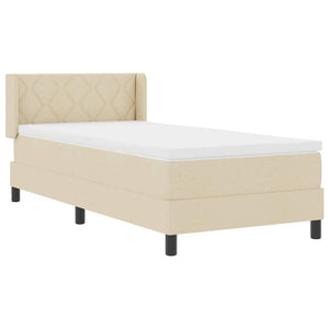 Boxspringbett Creme 190x90 cm mit Kopfteil
