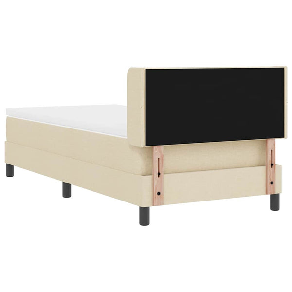 Boxspringbett Creme 190x90 cm mit Kopfteil