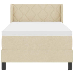 Boxspringbett Creme 190x90 cm mit Kopfteil