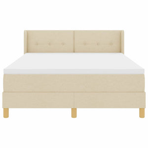 Boxspringbett Creme 200x140 cm mit Kopfteil