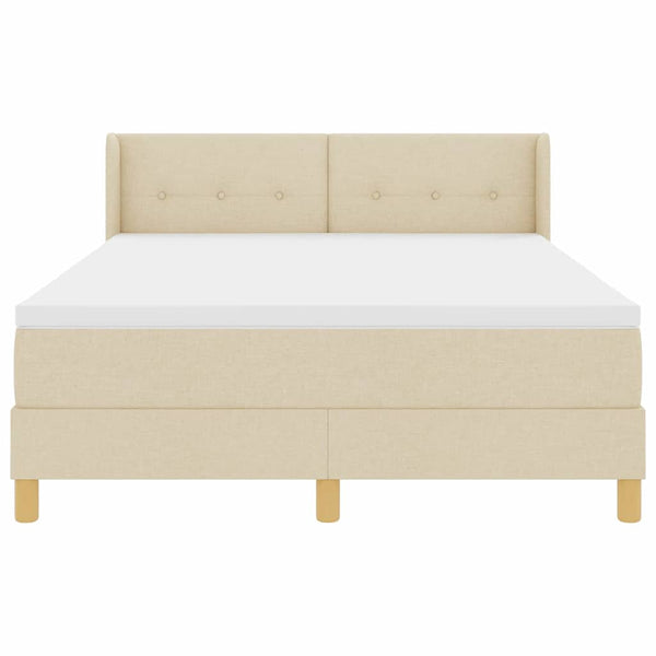 Boxspringbett Creme 200x140 cm mit Kopfteil