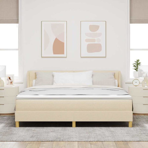 Boxspringbett Creme 200x180 cm mit Matratze