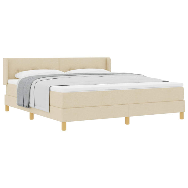 Boxspringbett Creme 200x180 cm mit Matratze
