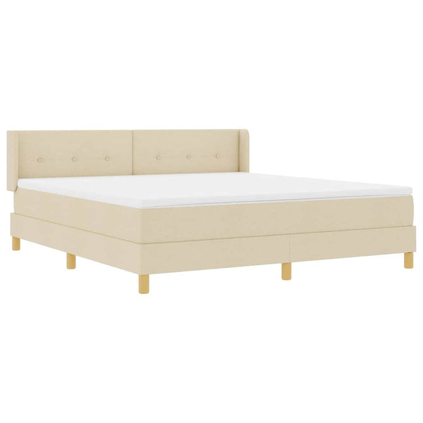 Boxspringbett Creme 200x180 cm mit Matratze