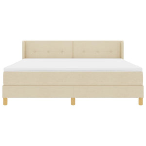 Boxspringbett Creme 200x180 cm mit Matratze