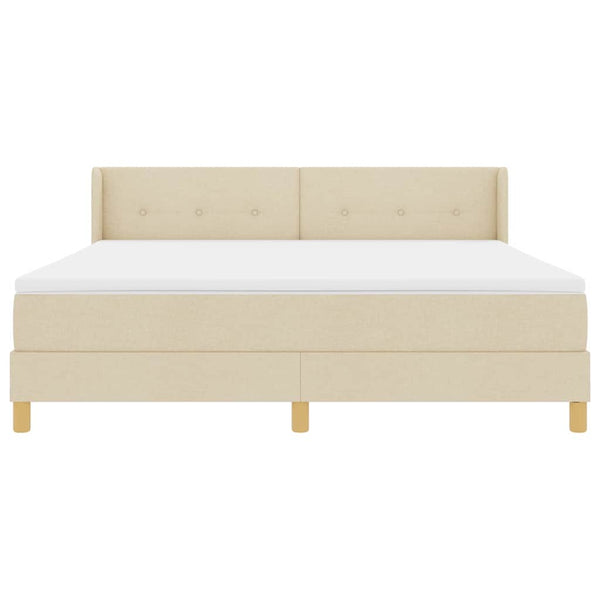 Boxspringbett Creme 200x180 cm mit Matratze