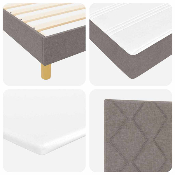 Boxspringbett Taupe 200x80 cm mit Kopfteil